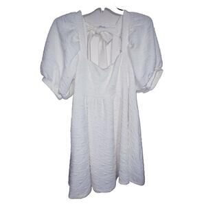 Womens Free People Bell Sleeves White Spring Twirl Flowy White Pockets Dress L